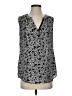 Banana Republic 100% Polyester Hearts Black Silver Sleeveless Blouse Size S - photo 1