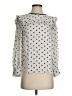 J.Crew Polka Dots Silver Long Sleeve Silk Top Size 2 - photo 1