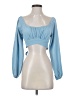 Shein 100% Polyester Blue 3/4 Sleeve Blouse Size 2 - photo 1