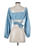 Shein 100% Polyester Blue 3/4 Sleeve Blouse Size 2 - photo 2