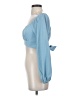 Shein 100% Polyester Blue 3/4 Sleeve Blouse Size 2 - photo 5