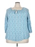 Fred David Blue 3/4 Sleeve Blouse Size 2X - photo 1