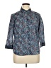 Coldwater Creek Paisley Blue 3/4 Sleeve Button-Down Shirt Size 16 - photo 1