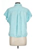 Talbots 100% Linen Teal Short Sleeve Blouse Size L (petite) - photo 2