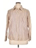 Venezia Stripes Tan Long Sleeve Button-Down Shirt Size 14 - 16 Plus - photo 1
