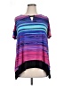 Rafaella Color Block Purple Short Sleeve Top Size XL - photo 1