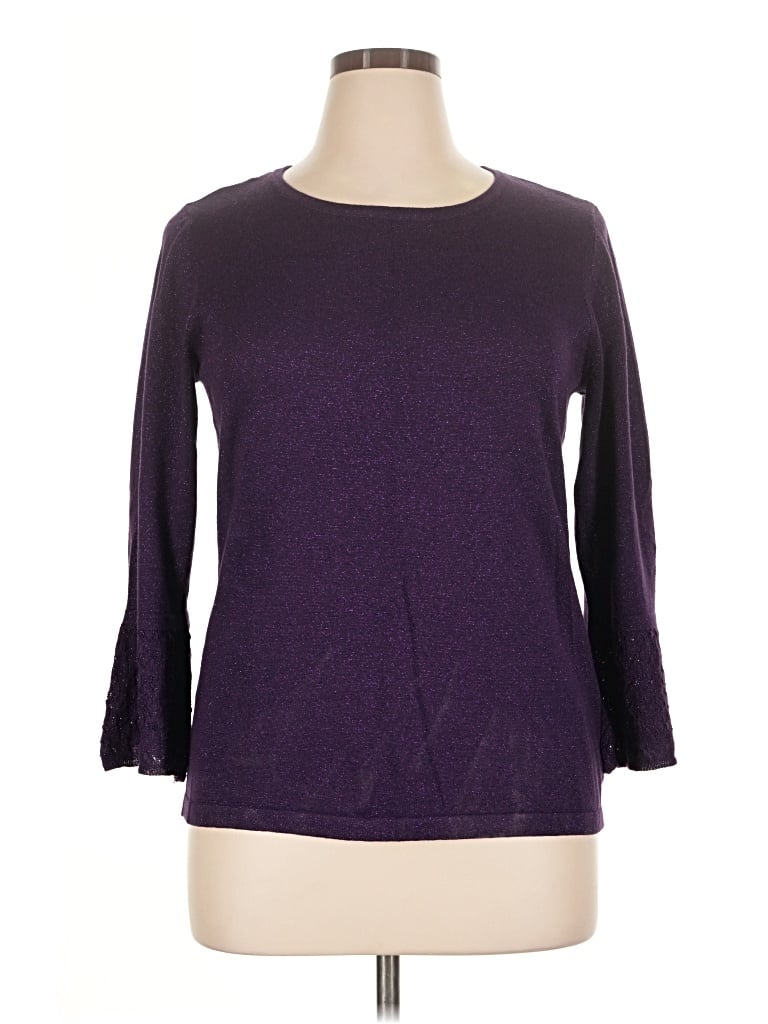 Pre-owned Liz Claiborne Career Pullover Sweater In Purple