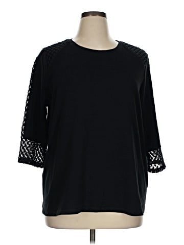 LOGO by Lori Goldstein 3/4 Sleeve Top (view 1)