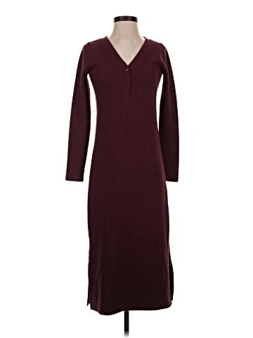 Madewell Long-Sleeve Henley Midi Dress (view 1)