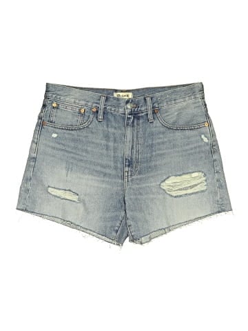 Madewell Relaxed Mid-Length Denim Shorts in Steenwick Wash: Ripped Edition (view 1)