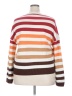 Fashion 100% Acrylic Stripes Brown Pullover Sweater Size XXL - photo 2