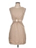 Zara 100% Polyester Solid Tan Cocktail Dress Size L - photo 1