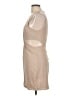 Zara 100% Polyester Solid Tan Cocktail Dress Size L - photo 5