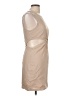 Zara 100% Polyester Solid Tan Cocktail Dress Size L - photo 4