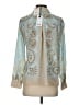 Rose + Olive 100% Polyester Paisley Blue Long Sleeve Blouse Size XS - photo 2