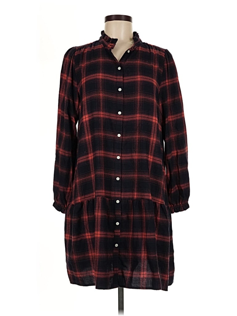Pre-owned Ann Taylor Loft 3/4 Sleeve Button Down Shirt In Burgundy