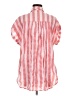 Mustard Seed Stripes Pink Short Sleeve Button-Down Shirt Size M - photo 2