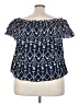 Evans 100% Cotton Blue Short Sleeve Blouse Size 24 - photo 2