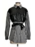 Shein Houndstooth Black Long Sleeve Blouse Size 4 - photo 1