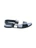 Vince. 100% Leather Silver Black Sandals Size 9 - photo 1