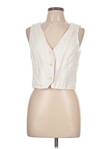 Madewell 100% Linen Katrina Crop Vest Top (view 1)