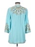 Soft Surroundings Teal 3/4 Sleeve Blouse Size XS - photo 2