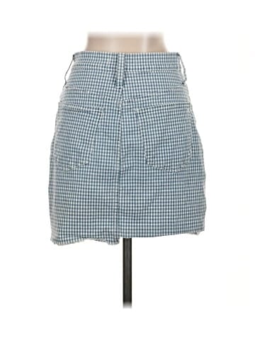 Madewell Stretch Straight Mini Skirt in Gingham: Raw-Hemmed Edition (view 2)