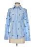 Talbots 100% Cotton Stars Blue Long Sleeve Button-Down Shirt Size XS - photo 1