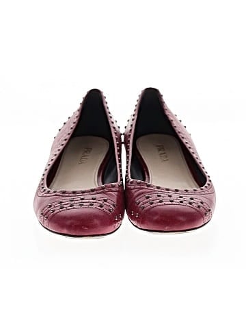 Prada Leather Studded Ballet Flats (view 2)
