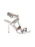 Elizabeth and James 100% Leather Metallic Silver Heels Size 8 1/2 - photo 1