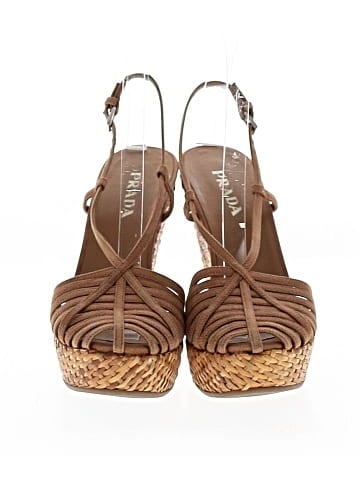 Prada Woven Wedge Heels (view 2)
