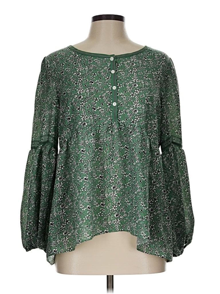 Pre-owned Max Studio 3/4 Sleeve Blouse In Green