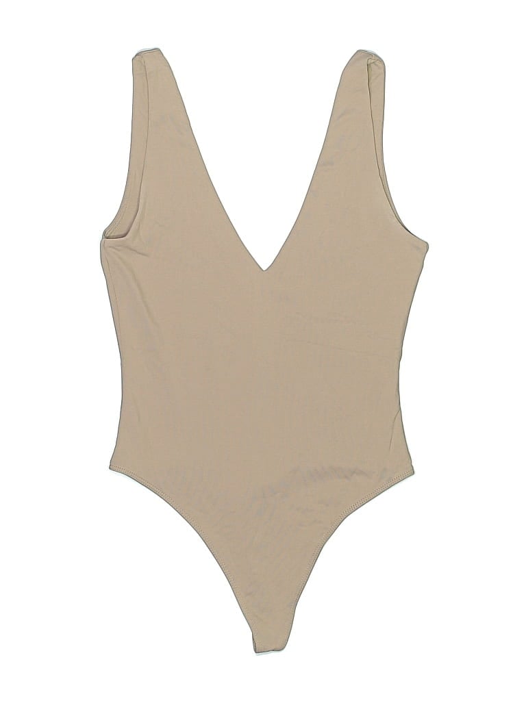 Pre-owned Babaton Bodysuit In Tan