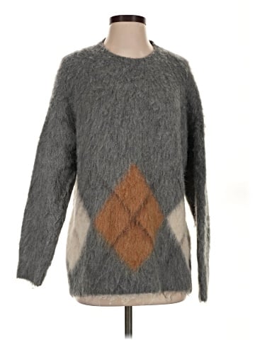 Madewell Brushed Argyle Crewneck Sweater (view 1)
