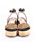 27 EDIT Animal Print Black Wedges Size 5 1/2 - photo 2