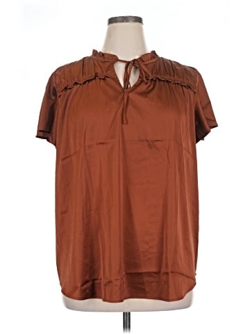 Flower & Feather Short Sleeve Blouse (view 1)