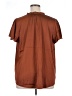 Flower & Feather Brown Short Sleeve Blouse Size 1X - photo 2