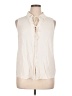 Ann Taylor LOFT Ivory Sleeveless Button-Down Shirt Size XL - photo 1