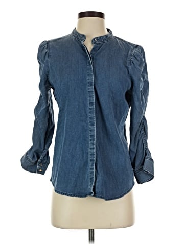 White House Black Market 3/4 Sleeve Button-Down Shirt (view 1)