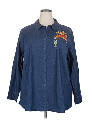 Quacker Factory Long Sleeve Button-Down Shirt (view 1)