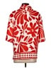 H&M 100% Polyester Print Red 3/4 Sleeve Blouse Size S - photo 2