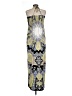 Magic Paisley Silver Yellow Cocktail Dress Size L - photo 2