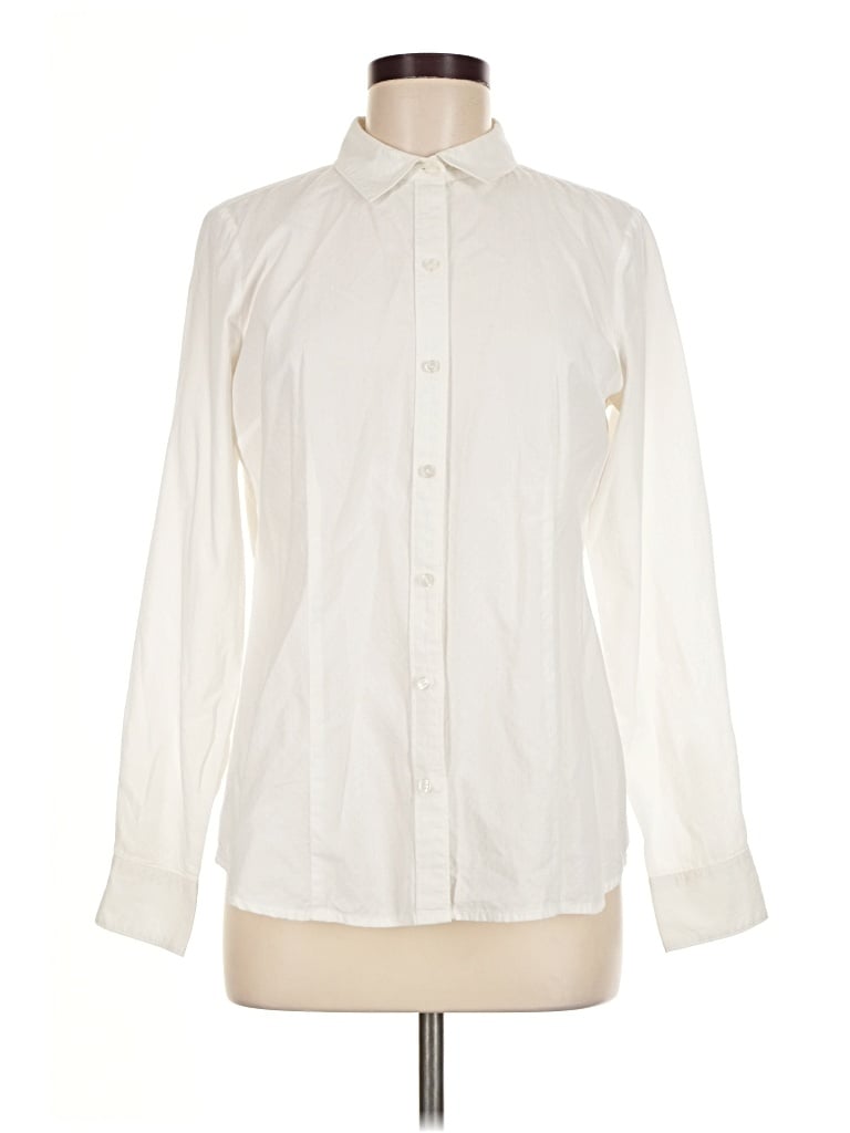 Pre-owned The Limited Long Sleeve Button Down Shirt In Ivory