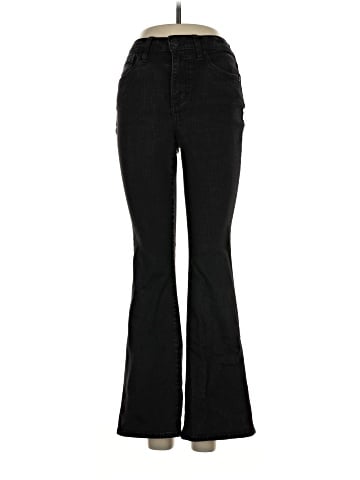 Madewell Petite Curvy Skinny Flare Jeans in Black Frost Wash (view 1)