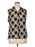 DressBarn Blue Sleeveless Button-Down Shirt Size XL - photo 1