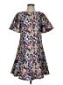 Alton Gray 100% Polyester Print Blue Casual Dress Size 4 - photo 1