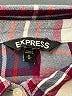 Express 100% Rayon Plaid Burgundy Long Sleeve Button-Down Shirt Size M - photo 7