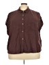 Torrid Brown Sleeveless Button-Down Shirt Size 4X Plus (4) - photo 1