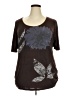 Evolution Brown Short Sleeve Top Size 2X - photo 1