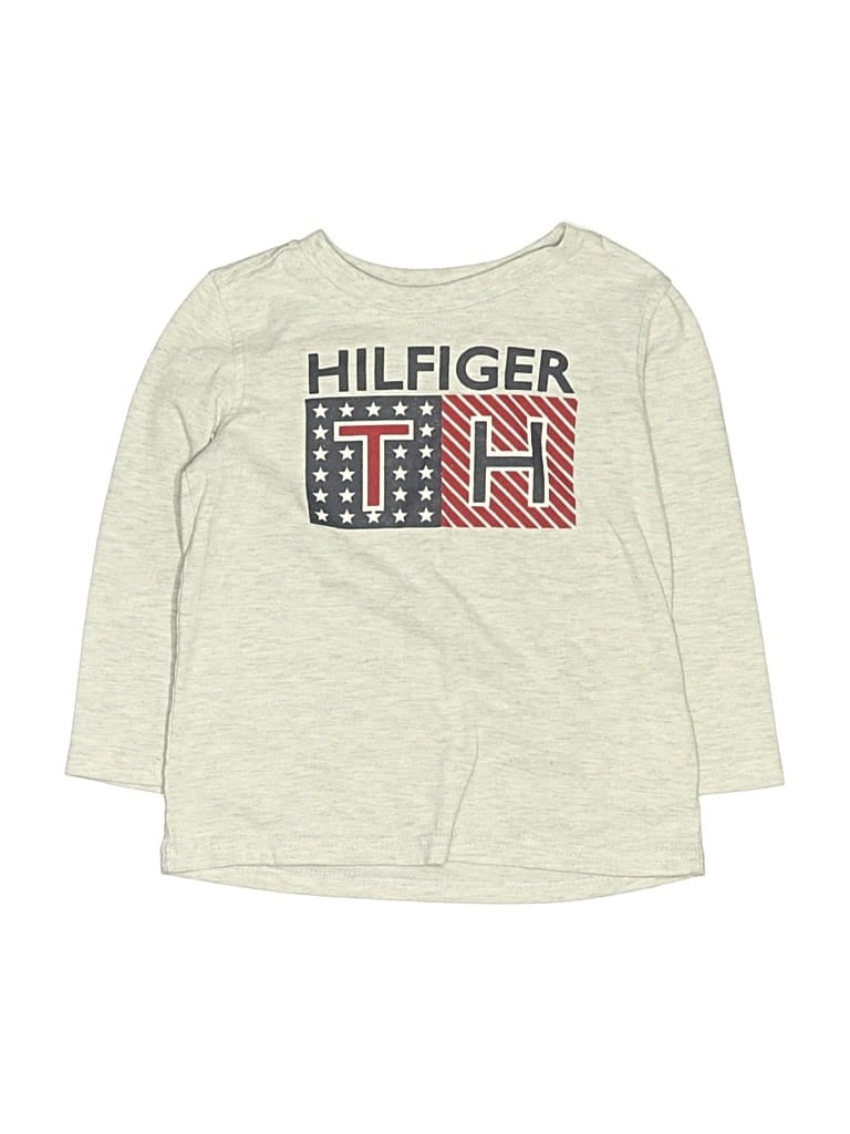 Pre-owned Tommy Hilfiger Kids' Long Sleeve Top Gray Tops